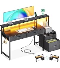 Amazon | AODK パソコンデスク ゲーミングデスク 引き出し&コンセント
